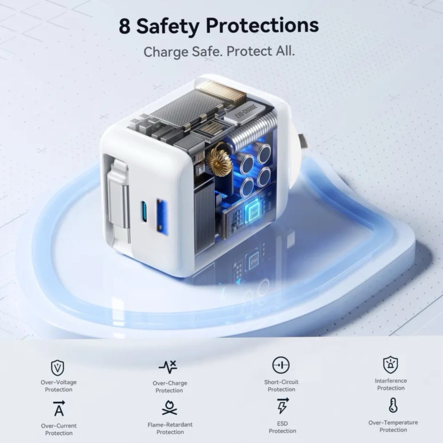 Evo-charge Model-P Charging Adapter with retractable cable